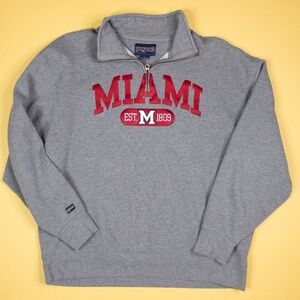JanSport Miami University Redhawks Quarter Zip Sweatshirt Men's Size XL